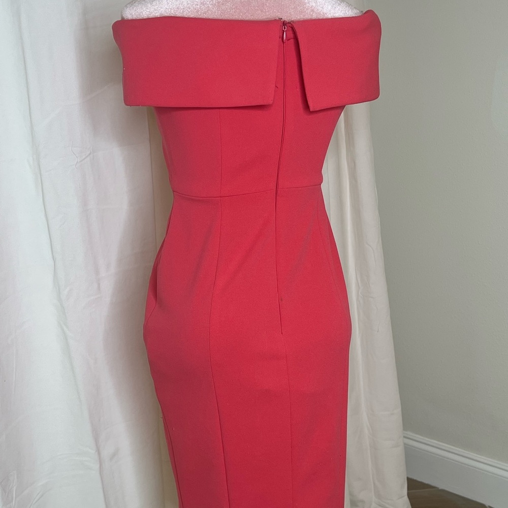 Classy coral red Calvin Klein cocktail dress
